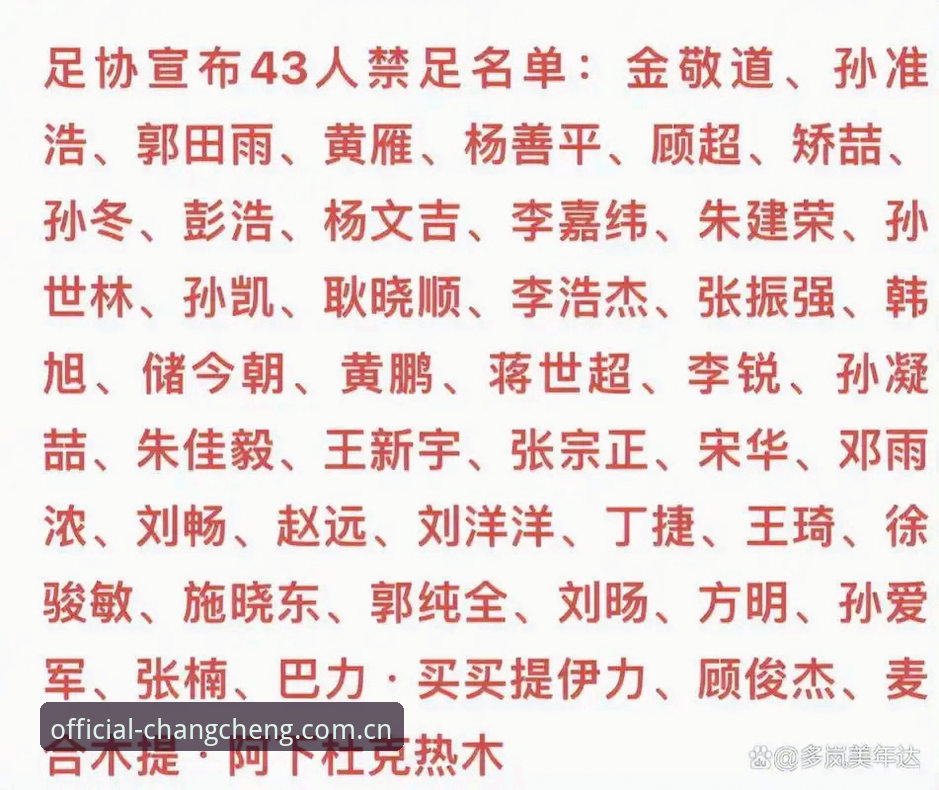 长城体育官方入口 足协第三批禁足名单深度解读:赛事数据合规核查实用指南